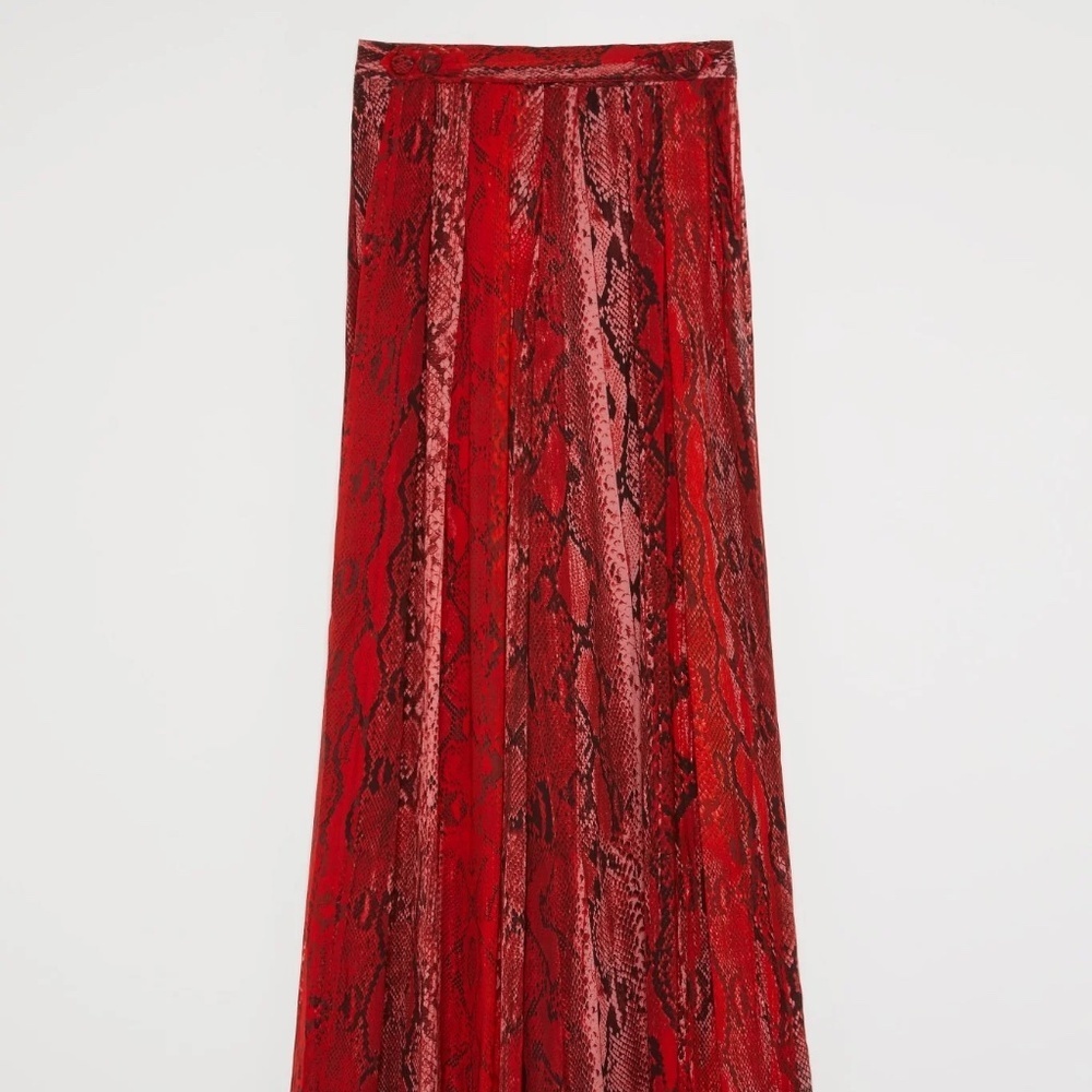 Just Cavalli Red Python Print Palazzo Pants IT 40… - image 11
